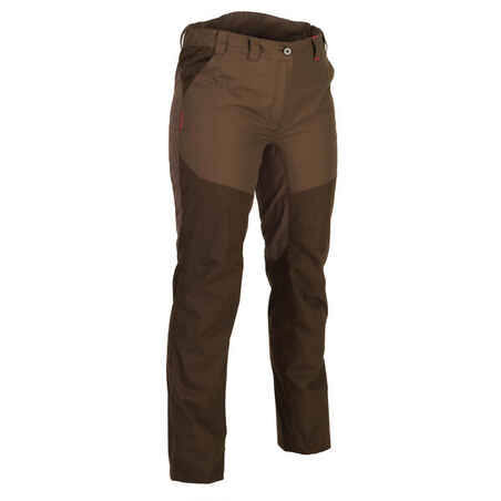 WOMEN’S WATERPROOF HUNTING TROUSERS BROWN 500