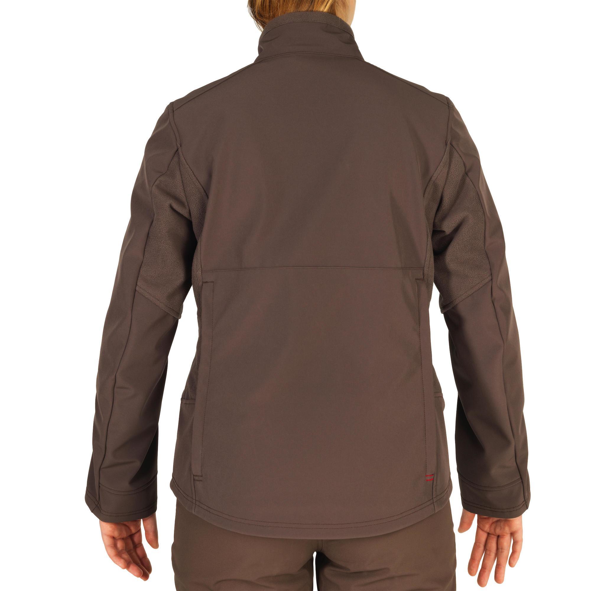 GIACCA DA CACCIA SOFTSHELL MARRONE IDROREPELLENTE DA DONNA 500