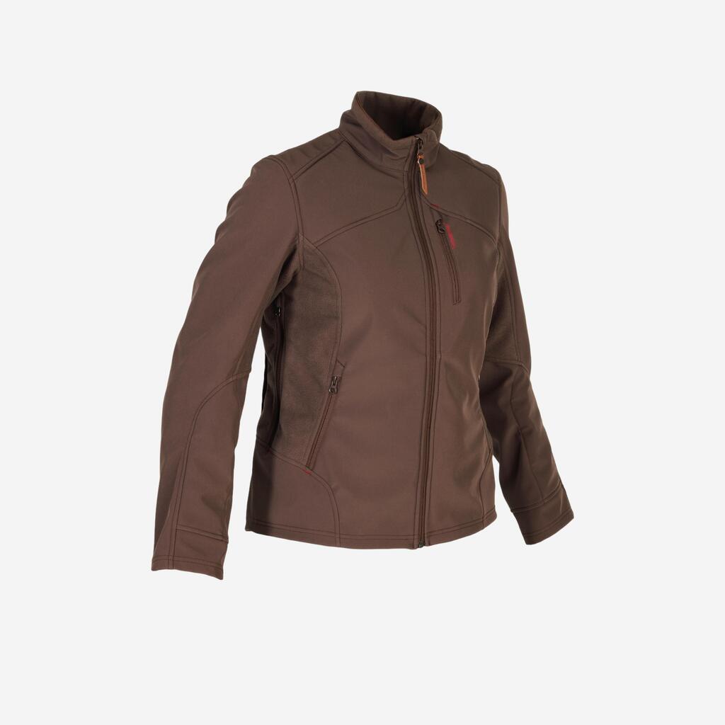 Sieviešu ūdeni atgrūdoša medību jaka “softshell 500”, brūna