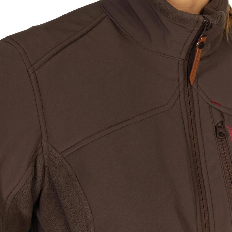 Jachetă SOFTSHELL 500 călduroasă și hidrofobă Maro Damă  