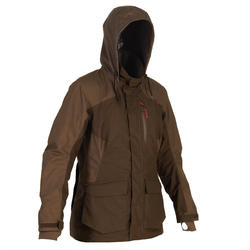 VESTE CHASSE FEMME IMPERMÉABLE 500 MARRON