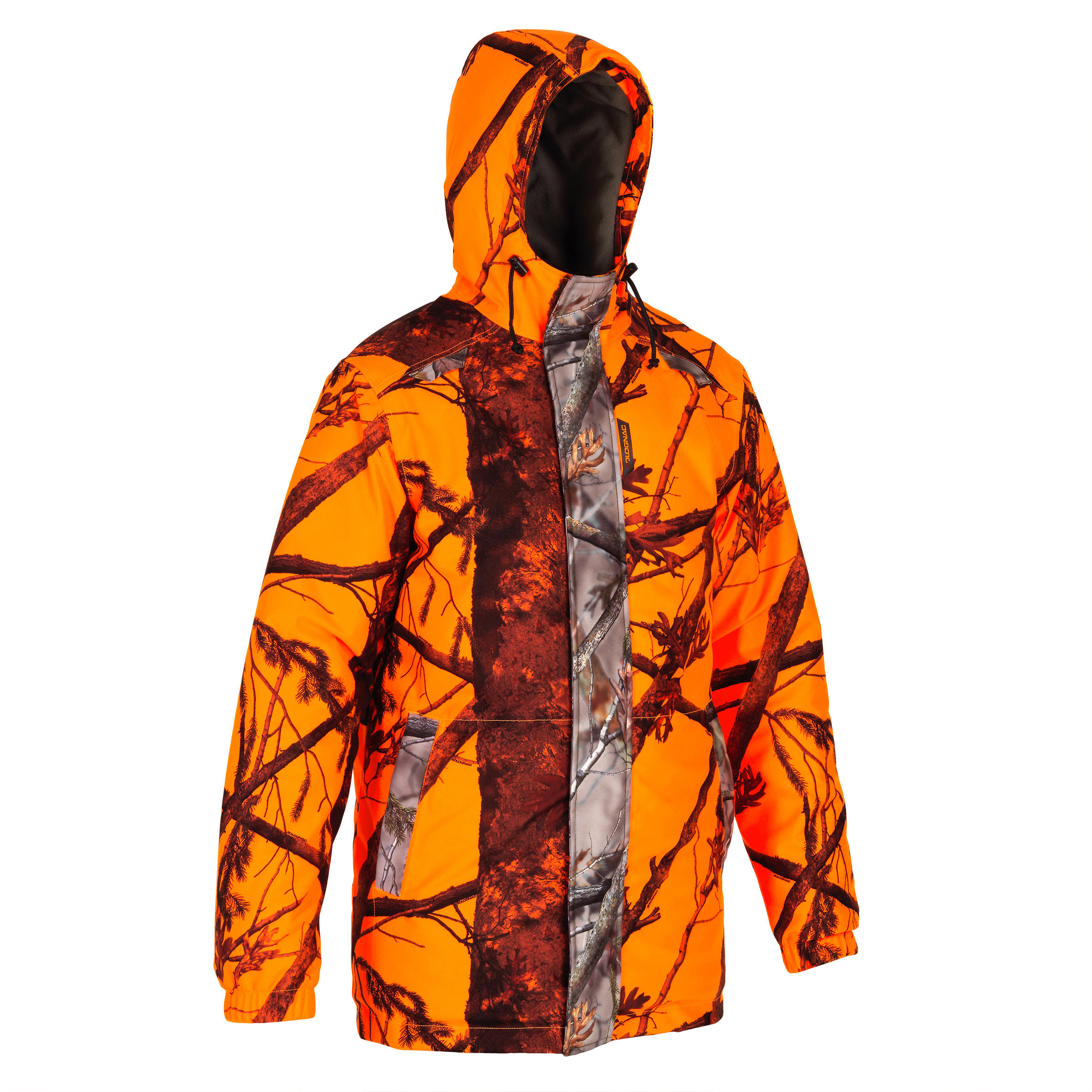 Jachetă 100 camo fluorescentă impermeabilă și călduroasă Bărbați decathlon.ro imagine noua