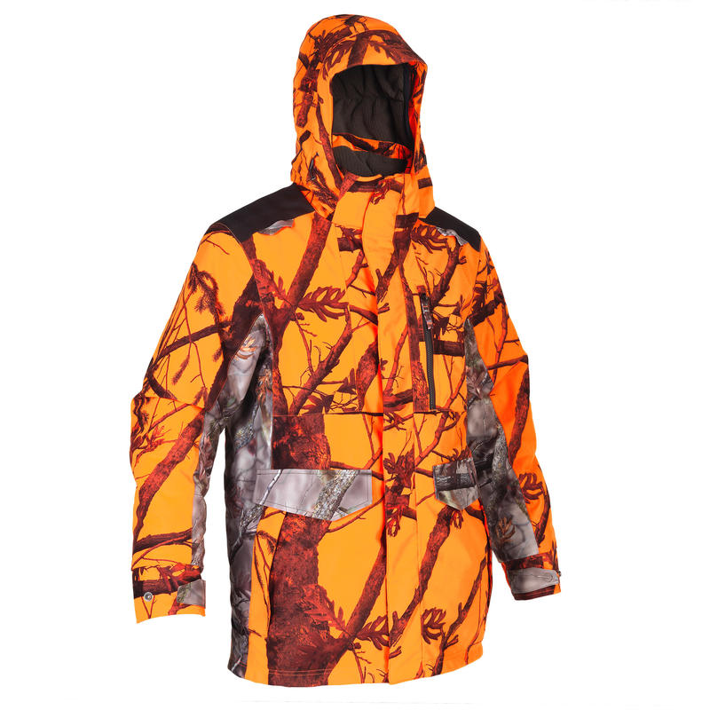 Veste Chasse Impermeable Chaude 500 Camo Fluo