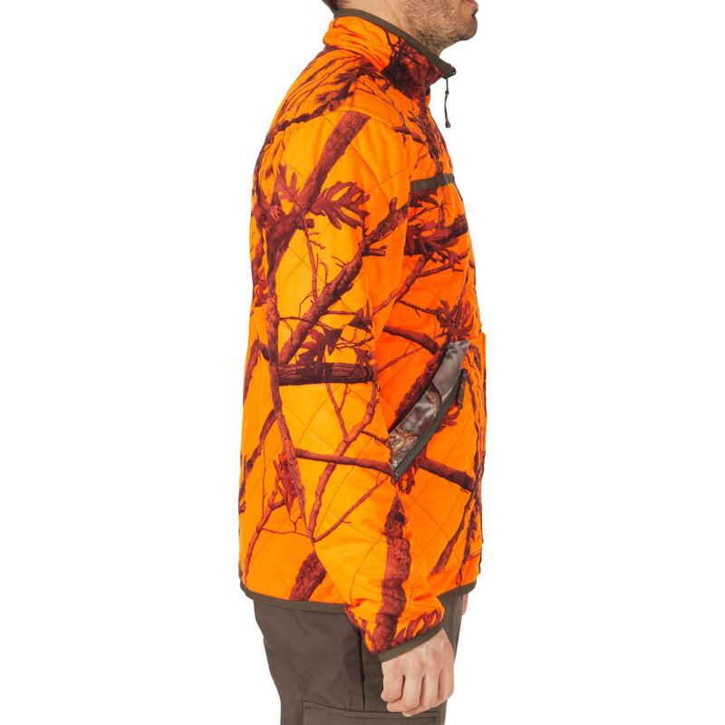 Jagdjacke wendbar geräuscharm Camouflage/orange