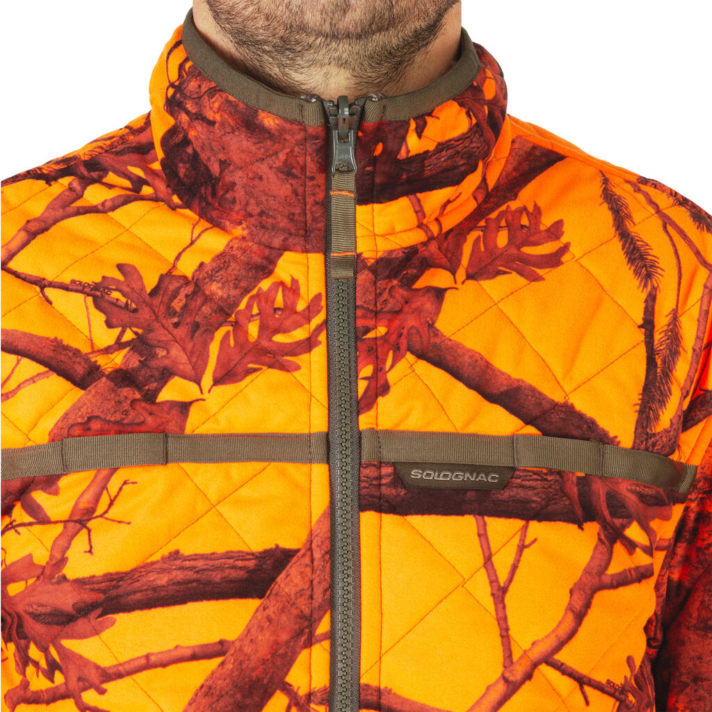 SILENT REVERSIBLE PADDED HUNTING JACKET TREEMETIC/TREEMETIC - NEON