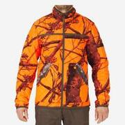 Chaqueta Caza Solognac Hombre Acolchada Reversible Camuflaje Naranja Fluo