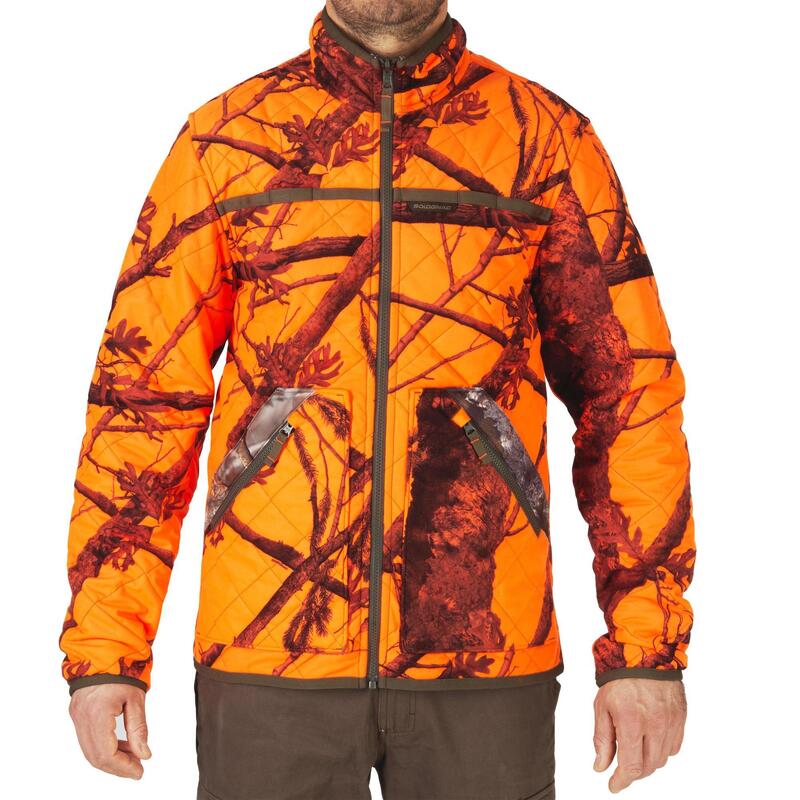 Jagdjacke wendbar geräuscharm Camouflage/orange