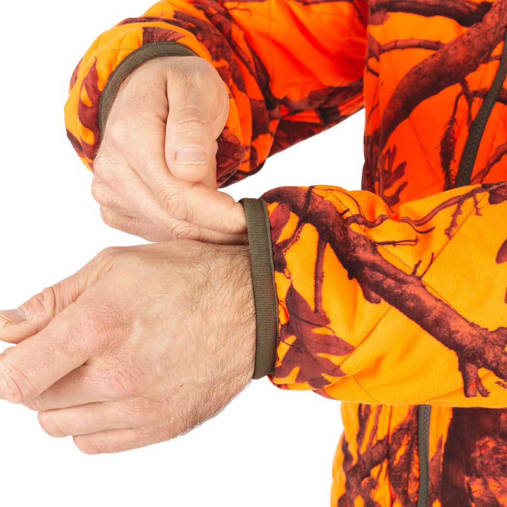 SILENT REVERSIBLE PADDED HUNTING JACKET TREEMETIC/TREEMETIC - NEON