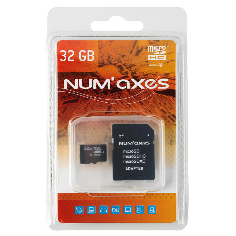 Carte mémoire Micro SDHC 32 Go Classe 10 avec adaptateur