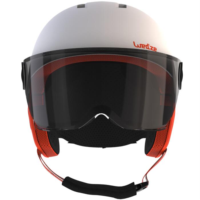 CHILDREN'S SKI HELMET HKID 550 WHITE AND ORANGE Decathlon