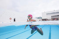 Goggles de natación XBASE PRINT Talla CH NARANJA AZUL 