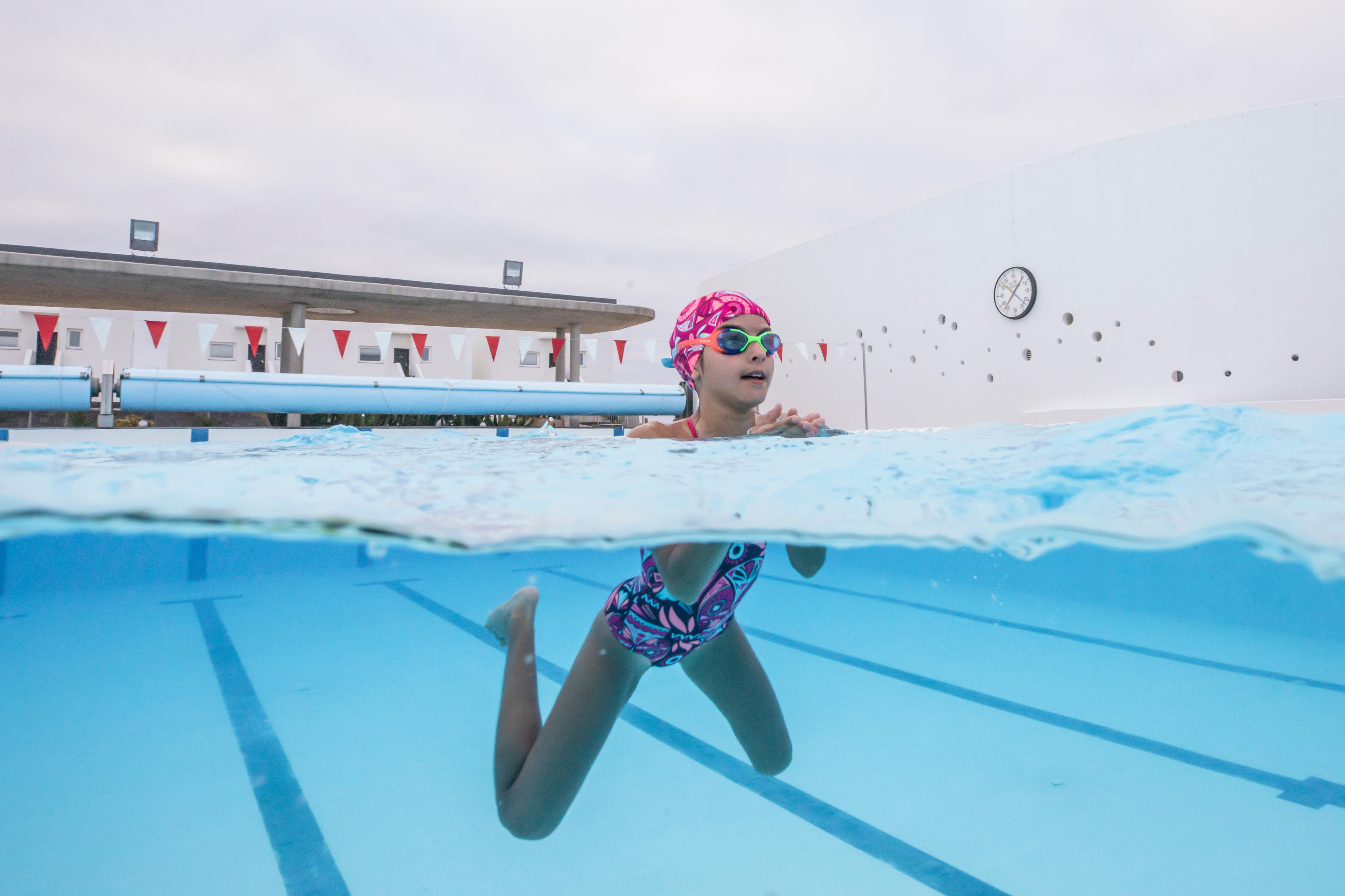 Lunettes de natation verres clairs S - Xbase Dye bleu - NABAIJI