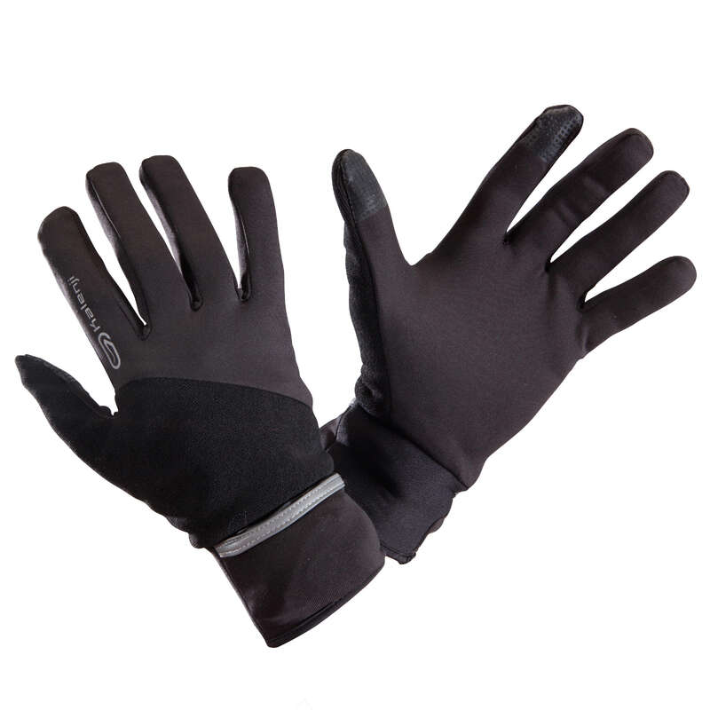 RUNNING COLD PROTECT ACCESSORIES Clothing Accessories - EVOLUTIV BY NIGHT GLOVES BLACK KALENJI - Clothing Accessories