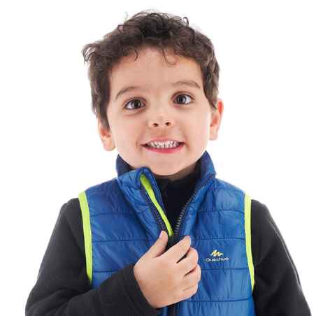 Kids' 2-6 Years Hiking's Sleeveless Padded Jacket MH500 - Blue