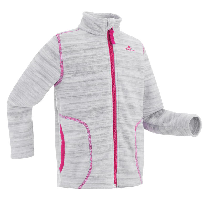Veste polaire de randonnée enfants MH150 blanche Veste polaire de randonnée enfants MH150 blanche