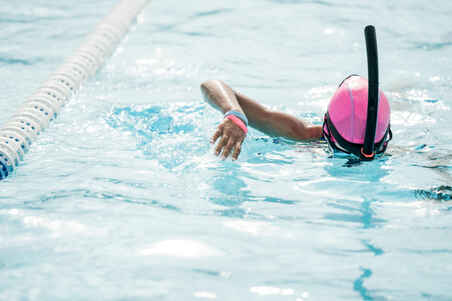 قبعة سباحة سيليكون شبكية ملساء - وردية