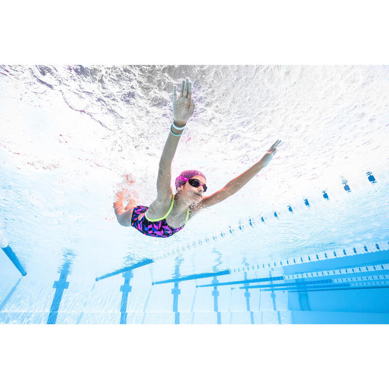 Maillot de bain de natation une pièce fille résistant au chlore Lidia Medi Jaune