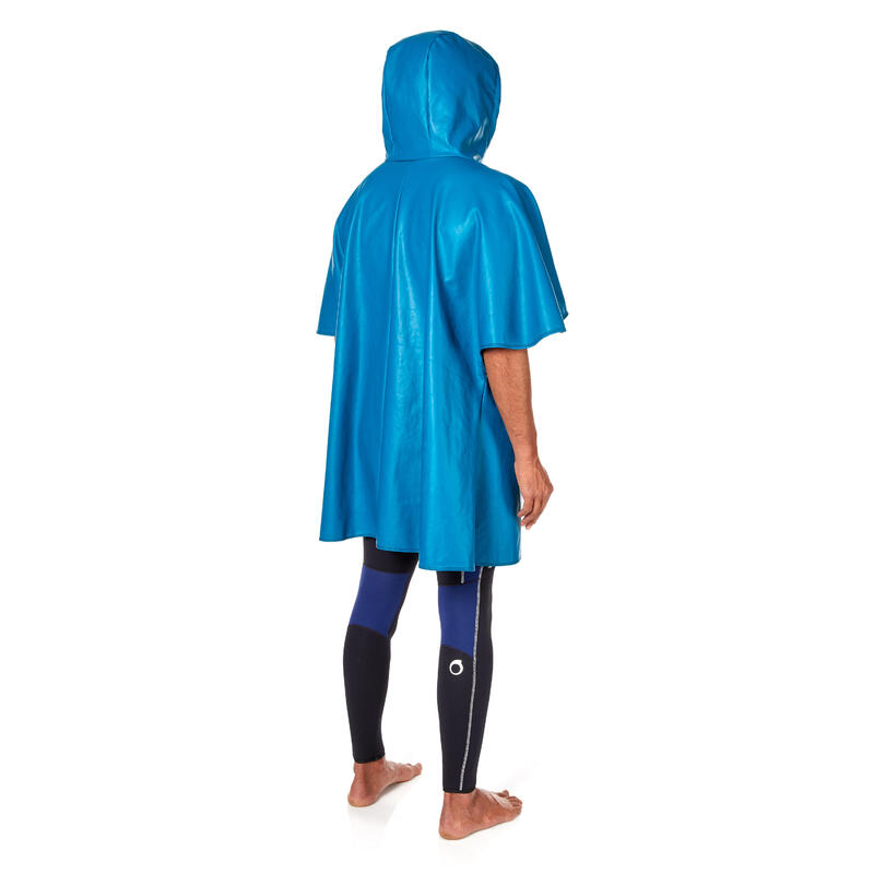 水肺潛水刷毛風衣斗篷SCD－藍色