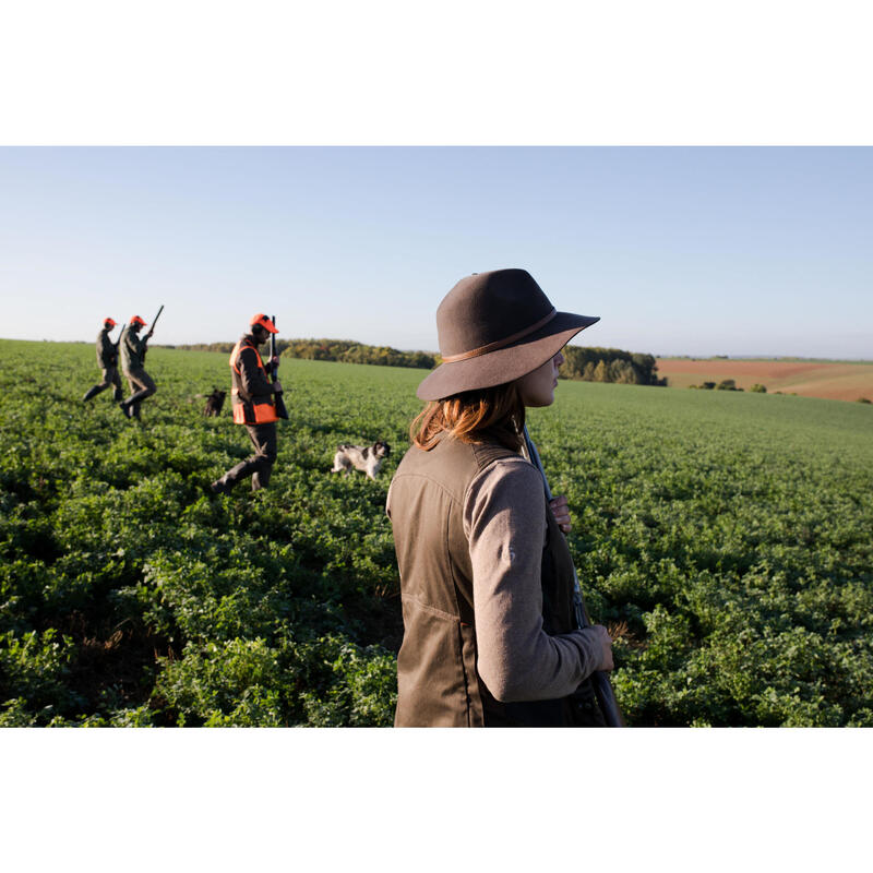 Sombrero Caza Solognac 500 Mujer Fieltro Marron