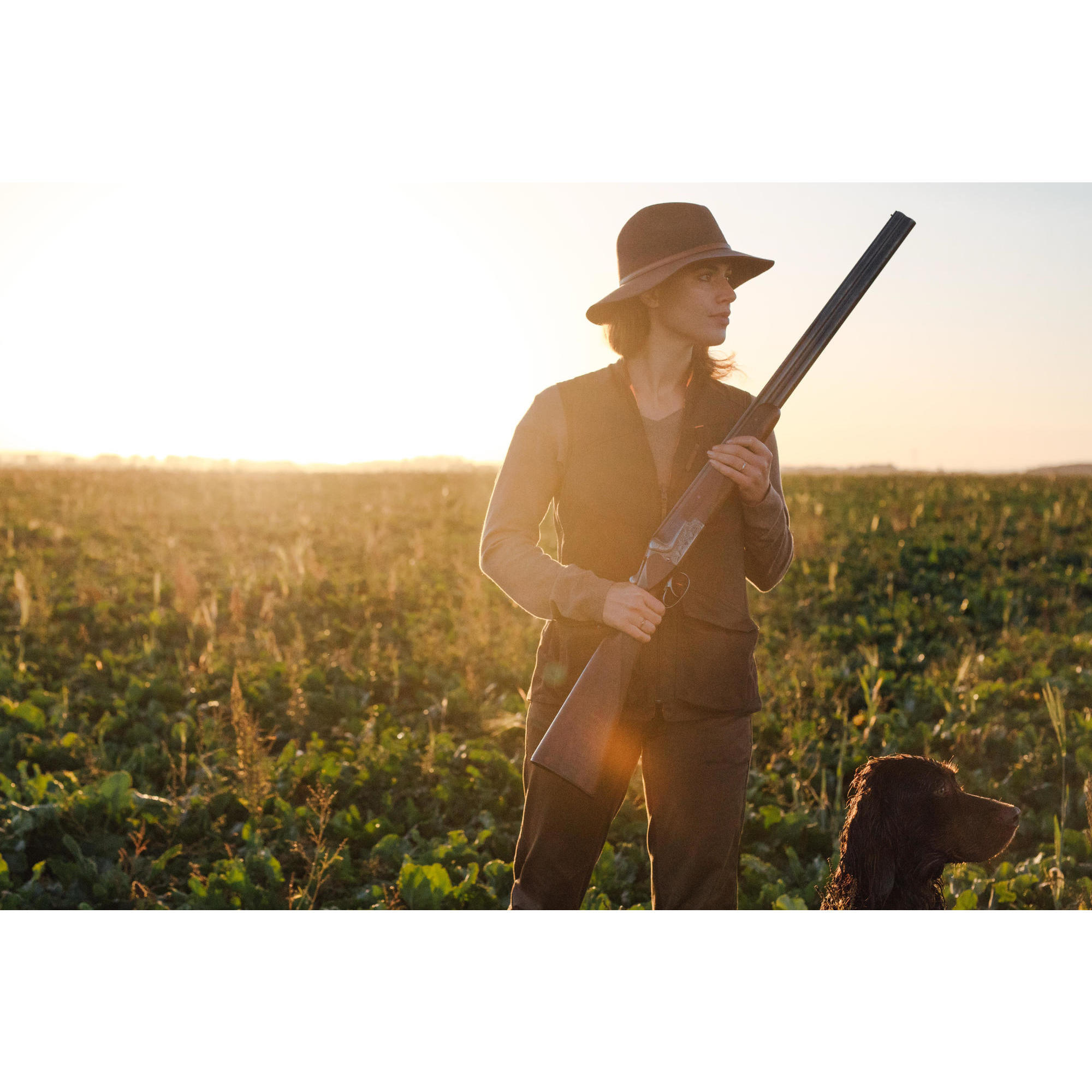 WOMEN'S HUNTING HAT BROWN WOOL FELT 500