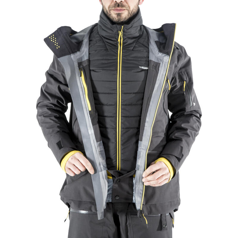 Abrigo Chaqueta Esquí y Nieve Wed'ze SFR 900 2 piezas Hombre gris