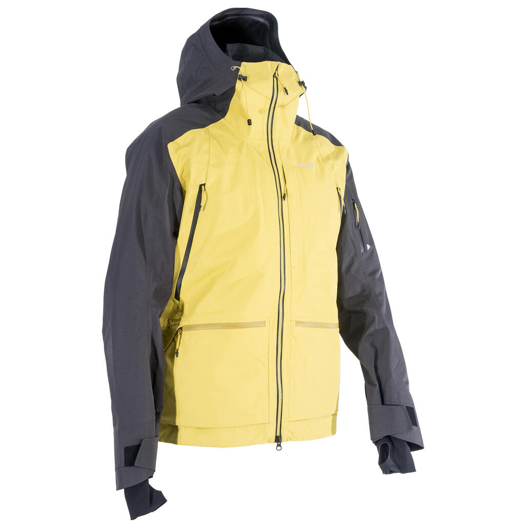 SFR 900 Men's Freeride Ski Jacket - Grey/Ochre