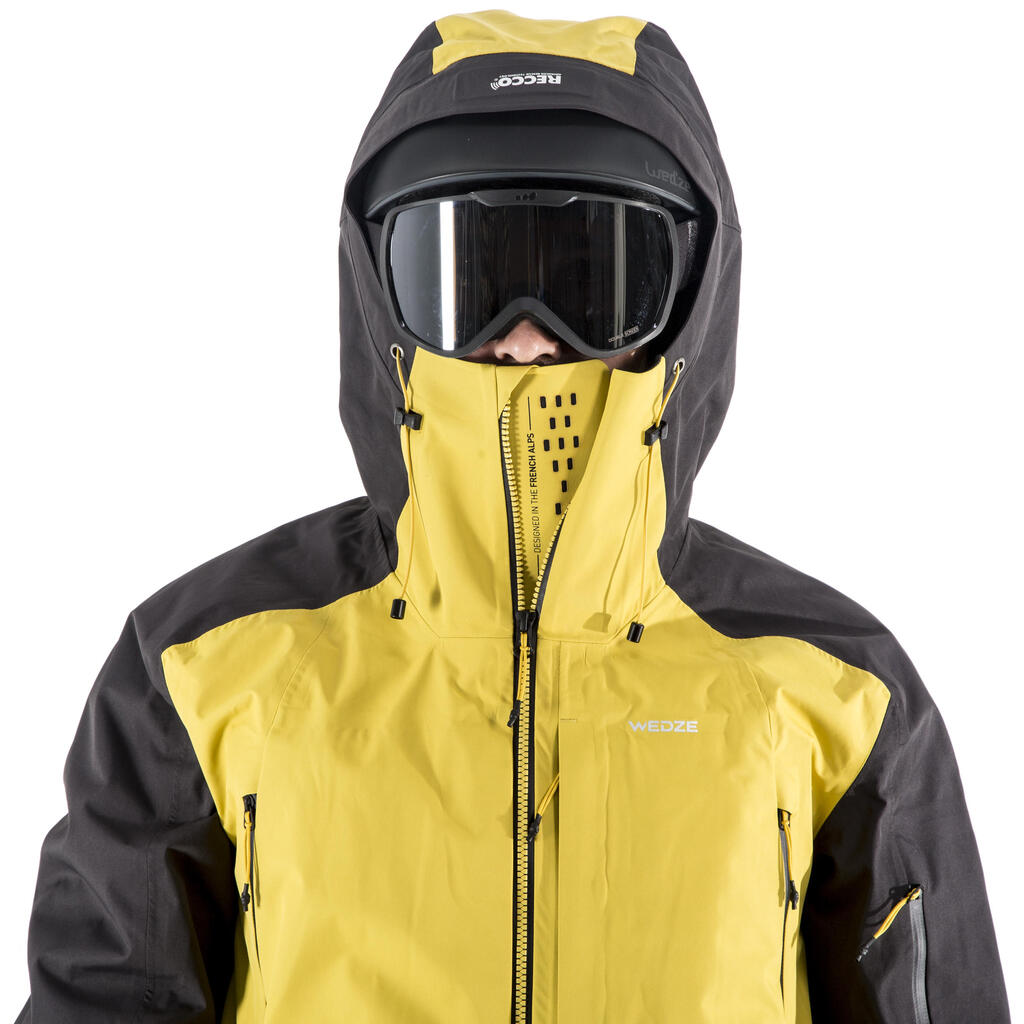 SFR 900 Men's Freeride Ski Jacket - Grey/Ochre