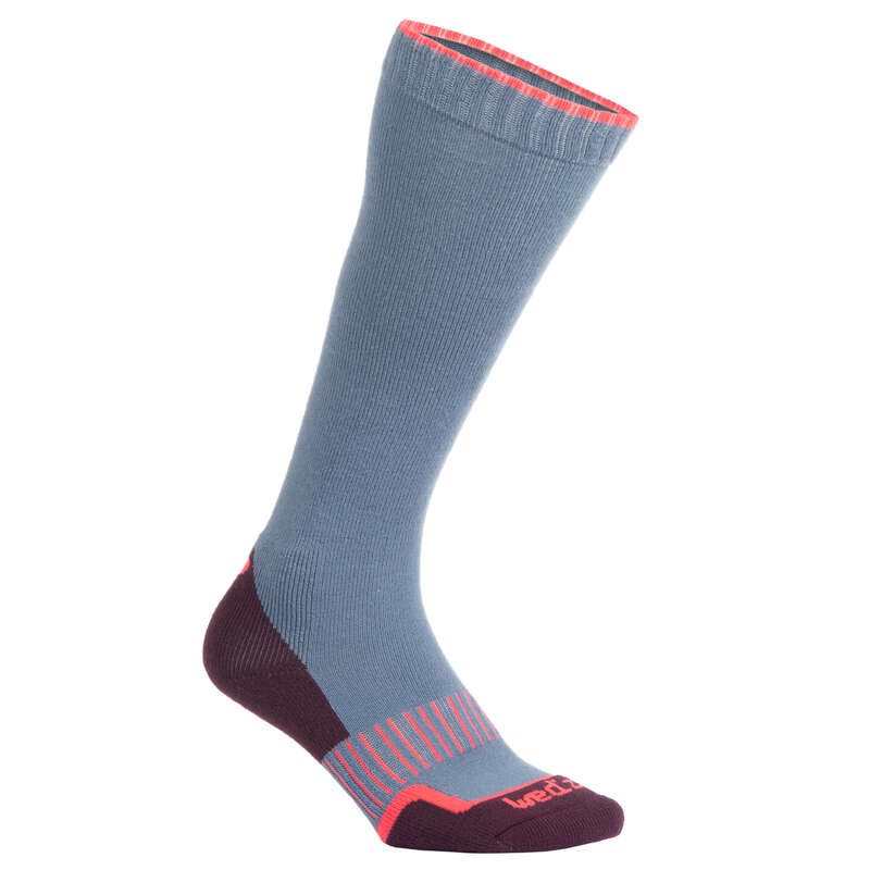 ADULTS SKI SOCKS Ski Wear - 100 ADULT BLUE PINK WEDZE - Ski Wear