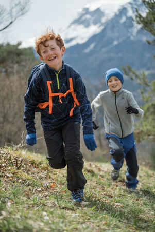 جاكيت من الفليس Fleece MH120 للأطفال للمشي لمسافات طويلة – لون رمادي.
