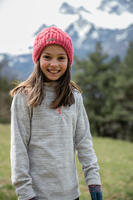 Fleecepullover Wandern MH120 Kleinkinder Mädchen 86-116cm grau
