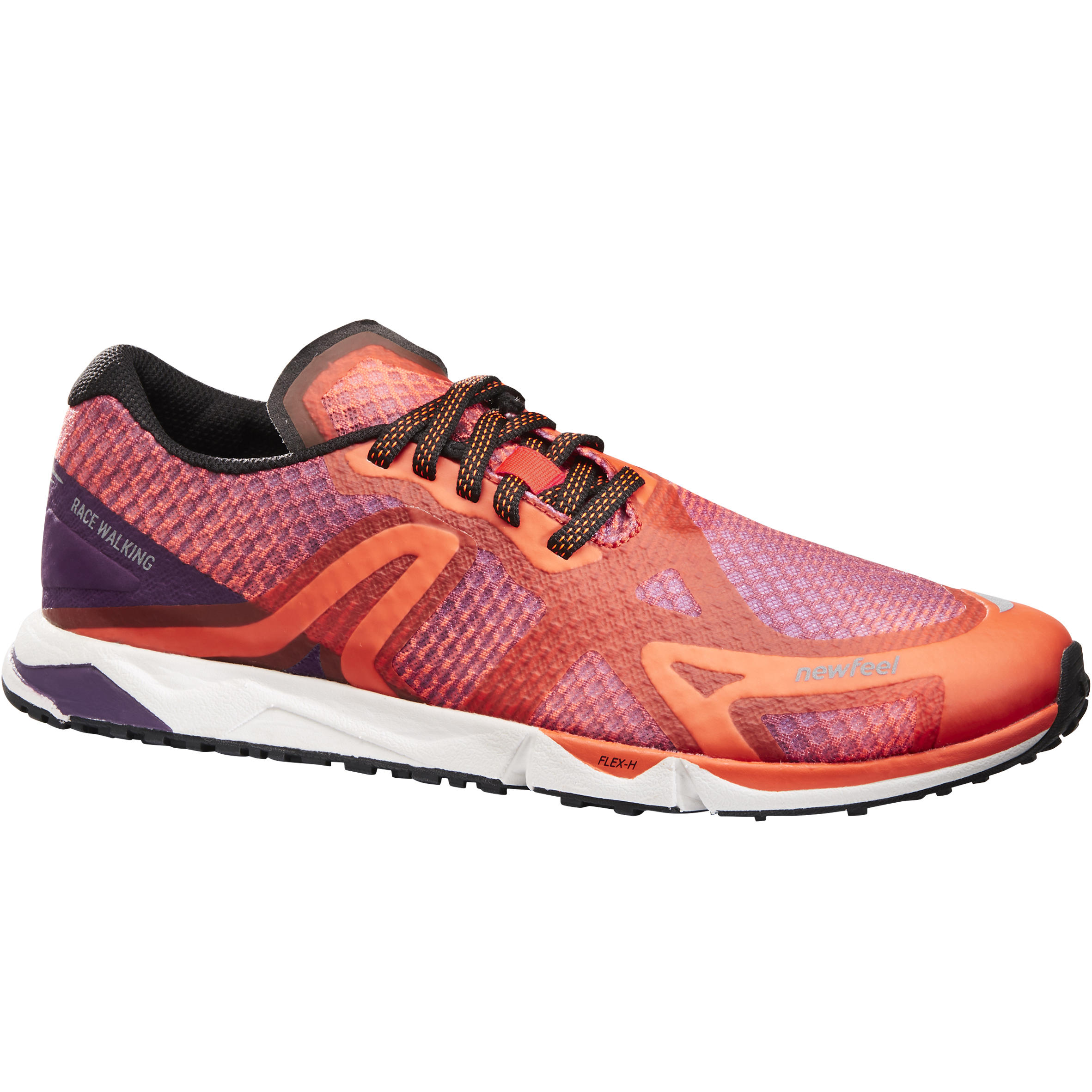 RW 900 athletic walking shoes in purple and orange