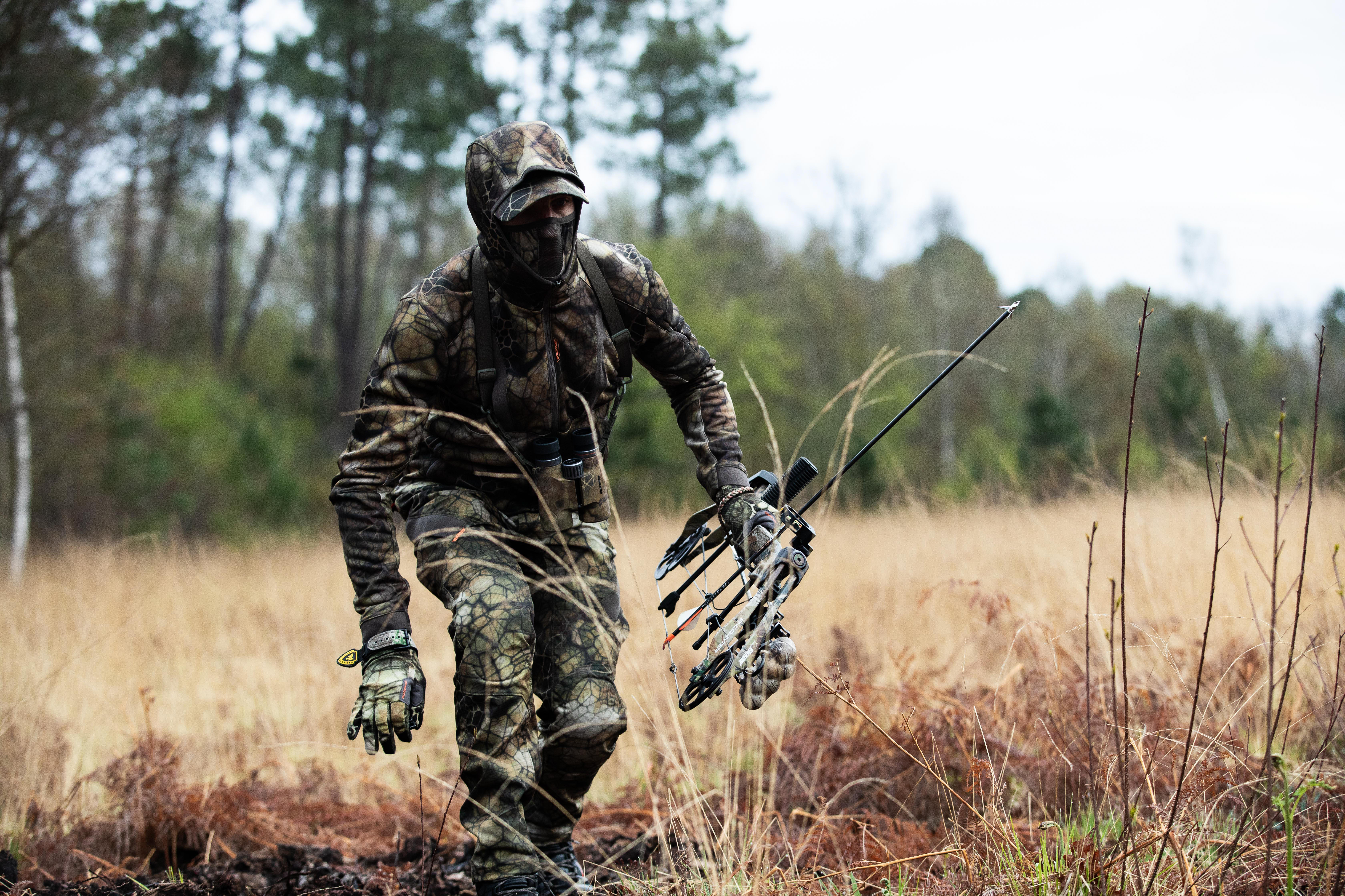 Pantalon de chasse silencieux et respirant - 900 camouflage furtiv - SOLOGNAC