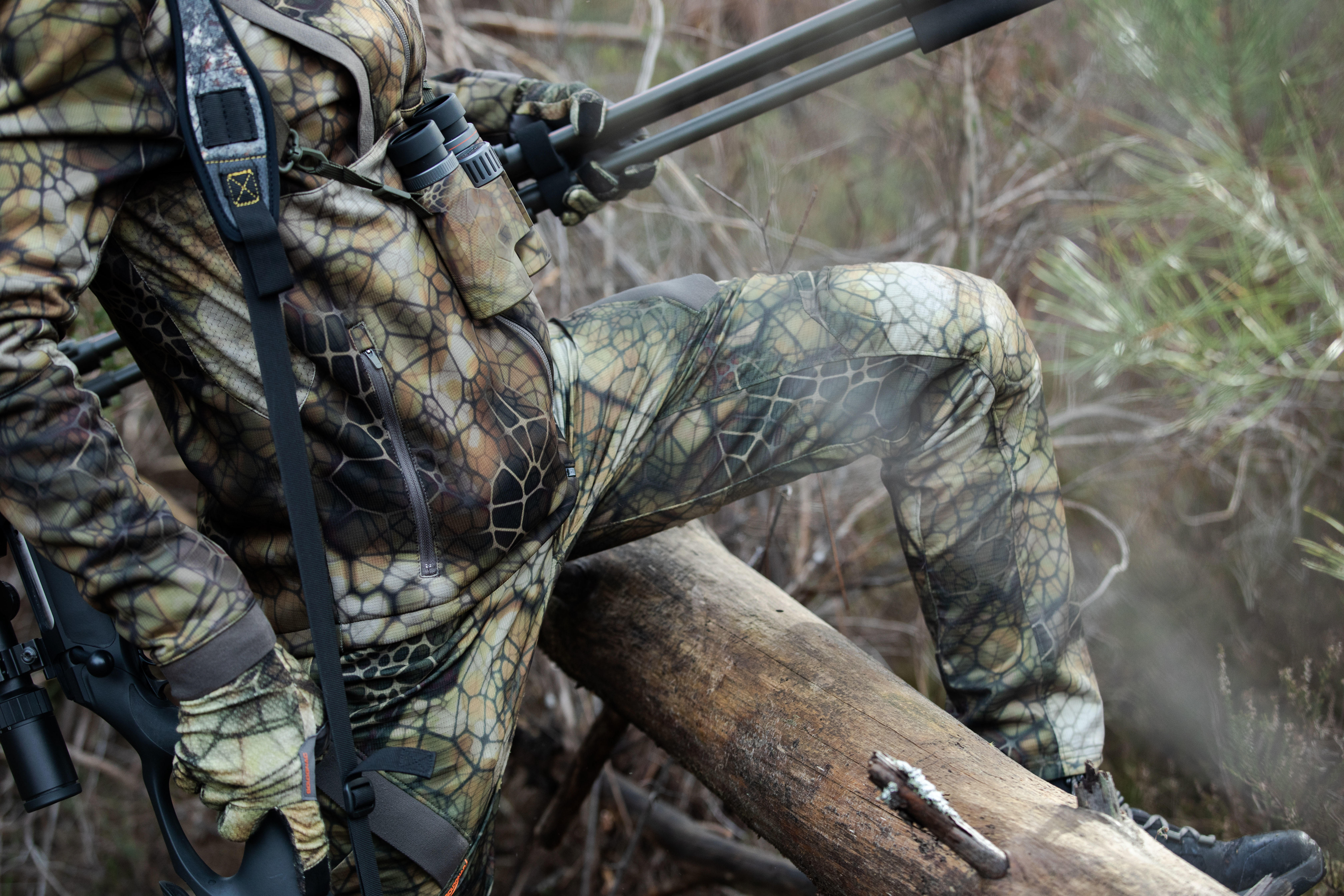 Pantalon de chasse silencieux et respirant - 900 camouflage furtiv - SOLOGNAC