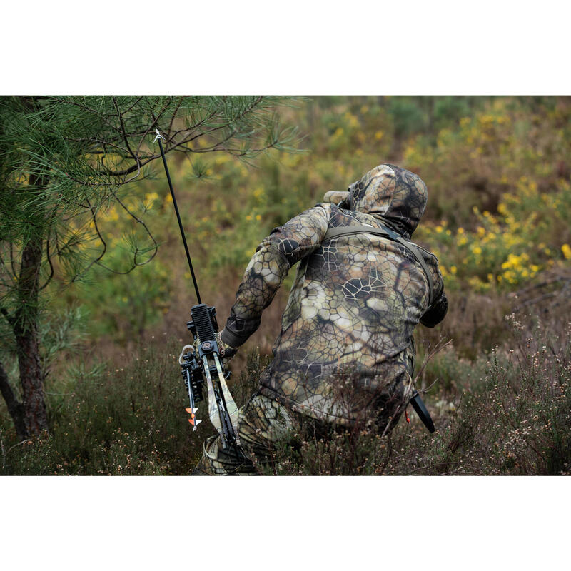 Veste chasse Silencieuse Chaude Respirante 900 camouflage Furtiv