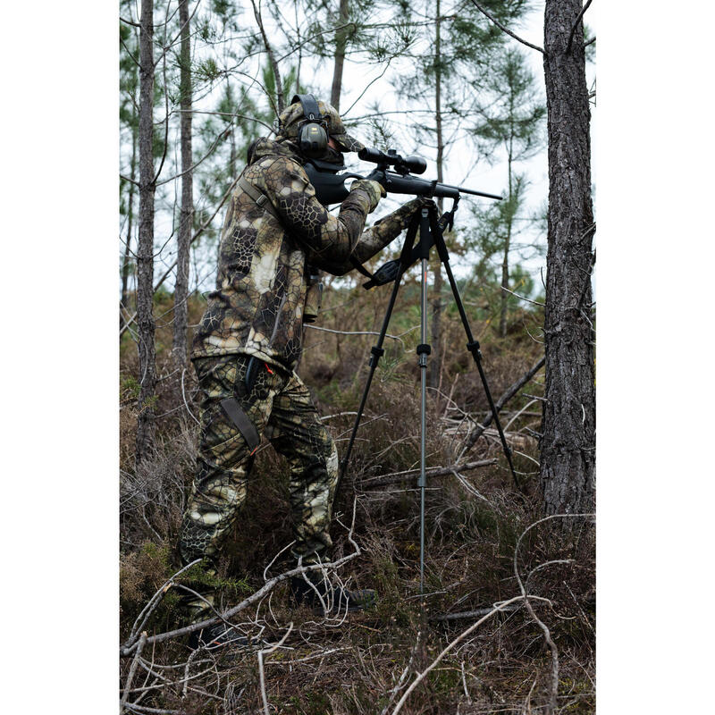 Veste chasse Silencieuse Chaude Respirante 900 camouflage Furtiv