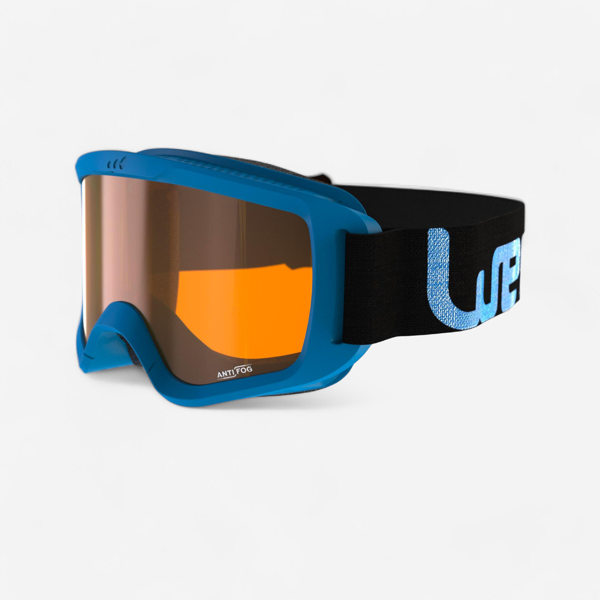 KIDS’ AND ADULT SKIING AND SNOWBOARDING MASK G 100 GOOD WEATHER - BLUE Wedze - Decathlon