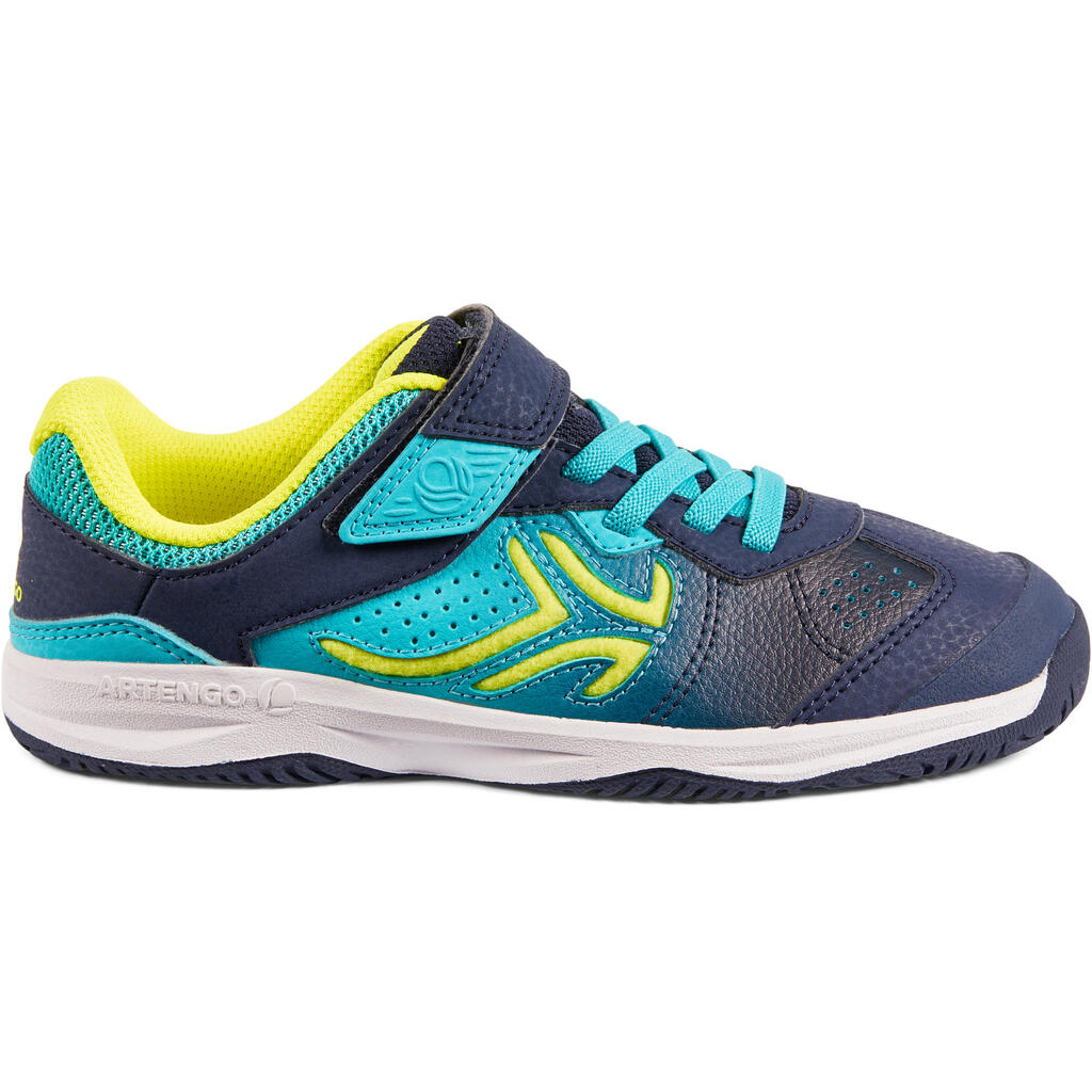 Tennisschuhe TS160 Kinder blau/grün