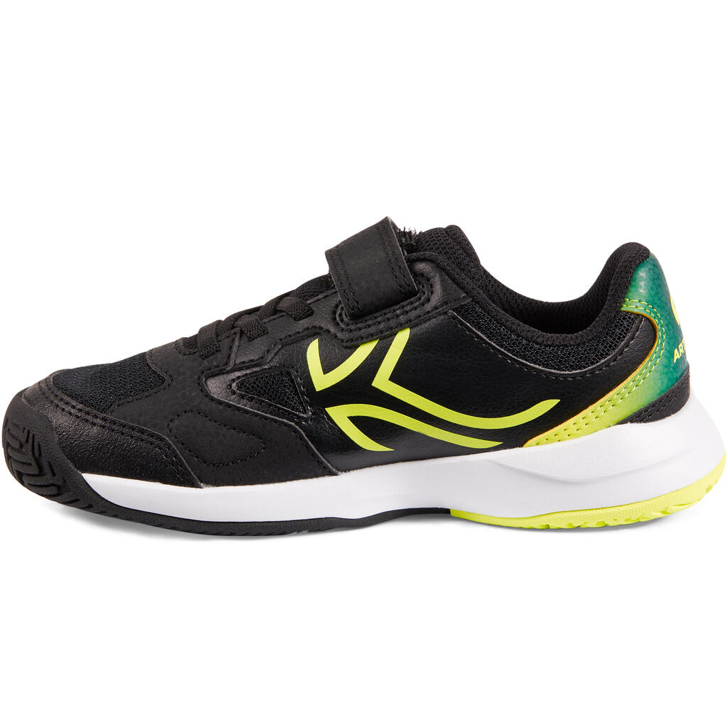 Tennisschuhe TS560 Turnschuhe Kinder grau/gelb