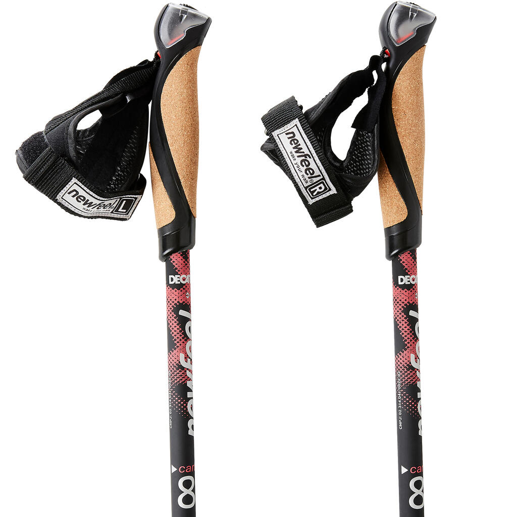 PW P900 NORDIC WALKING POLES - BLACK/PINK