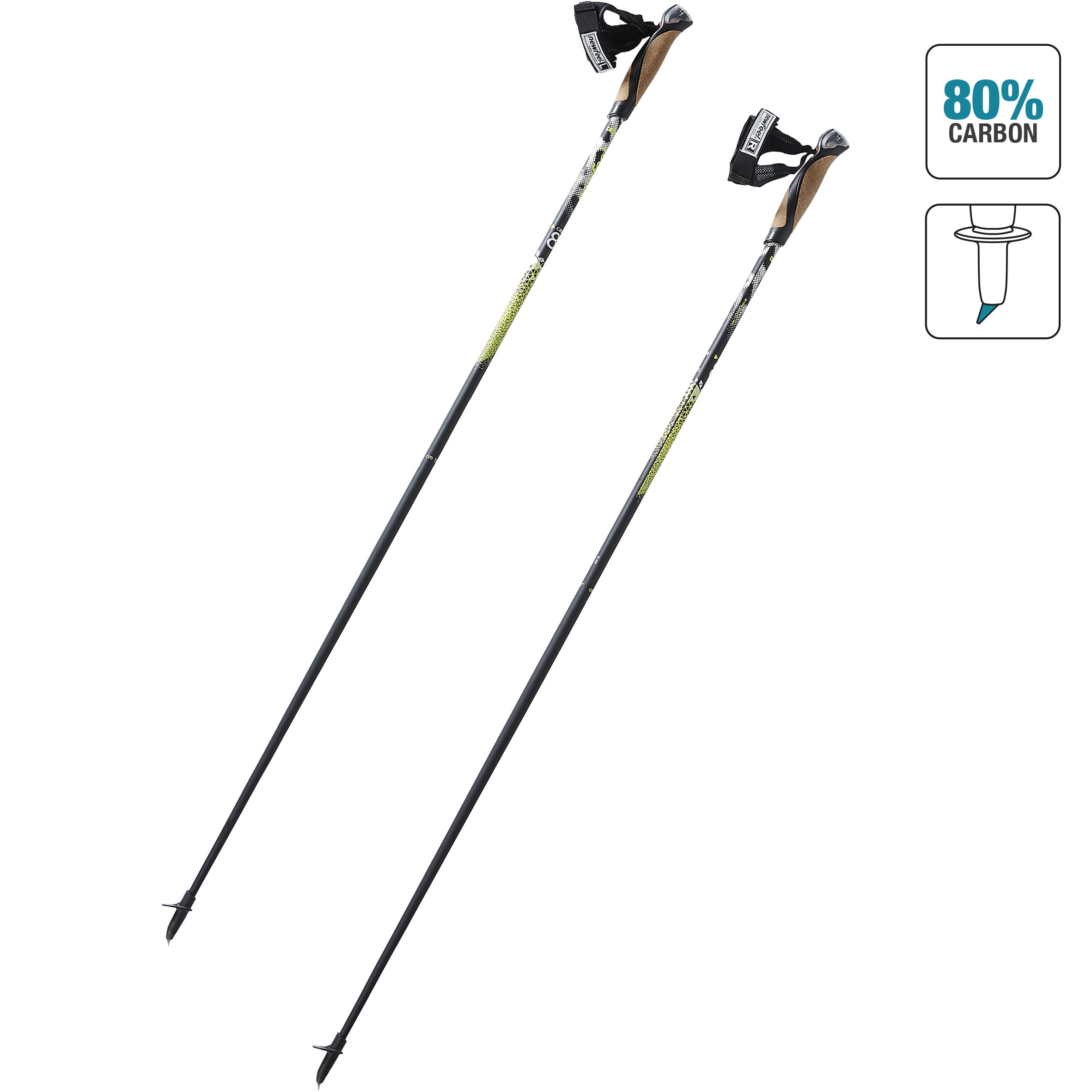 Baton Marche Nordique avec Embout FitTrek Baton de Marche Randonnee Enfant Baton Trail Retractable pour Enfant avec Randonn/ée Accessoires et Sac