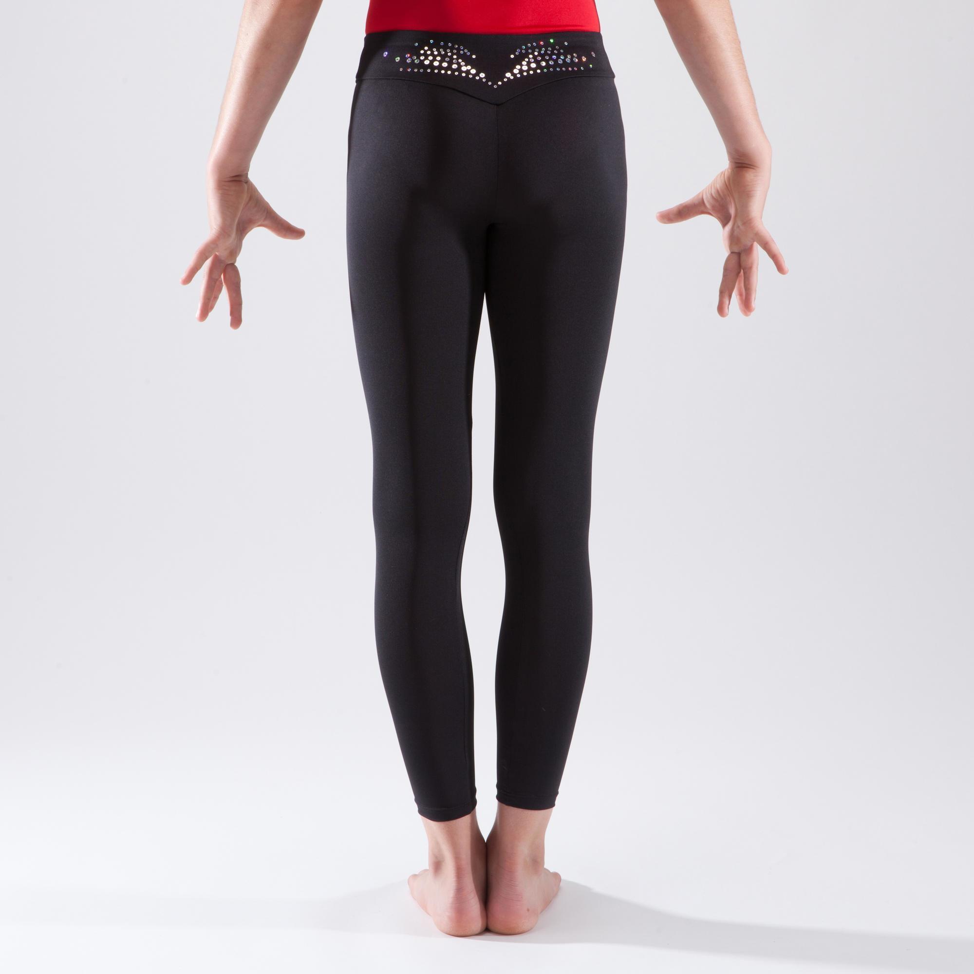Roch Valley Crop 3/4 Leggings Nylon Lycra Shiny Black-Dance Gymnastics  Freestyle