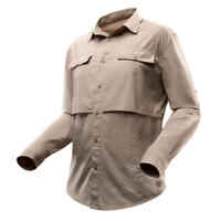 Men's long sleeved anti-UV desert trekking shirt - DESERT 900 - Beige