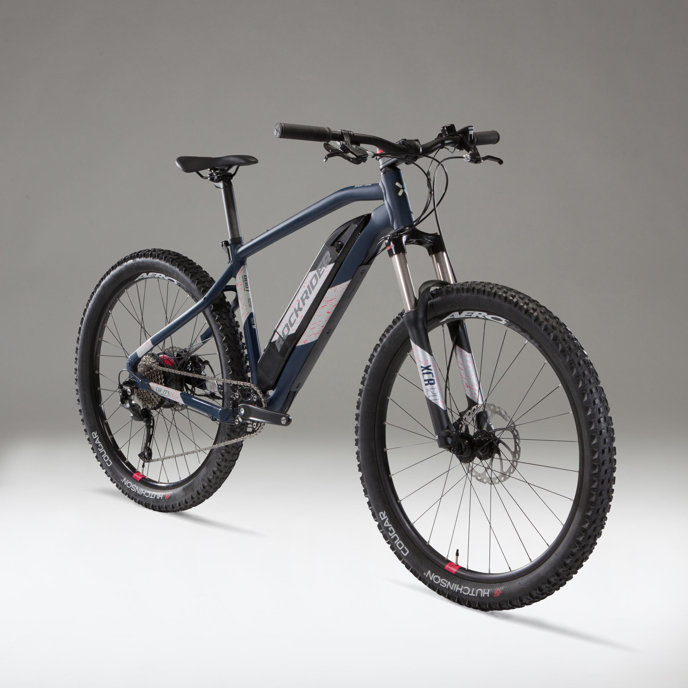 Moteriškas elektrinis kalnų dviratis „e-ST 500“, 27,5 col ratai, mėlynas -  Decathlon