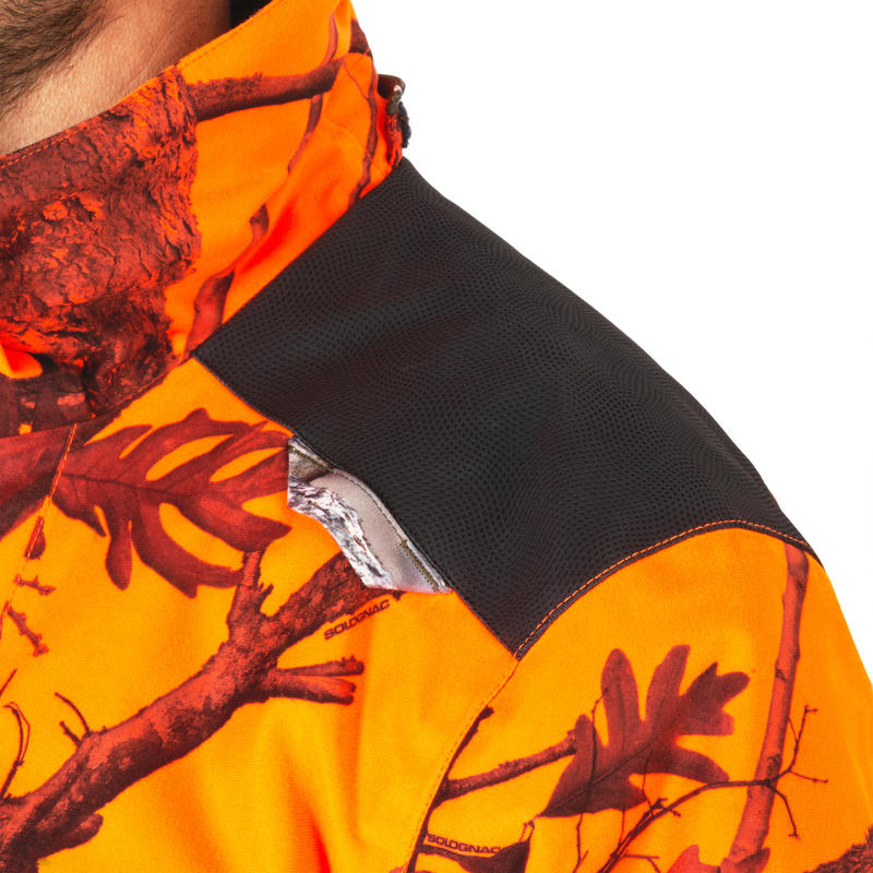 Veste Chasse Impermeable Chaude 500 Camo Fluo