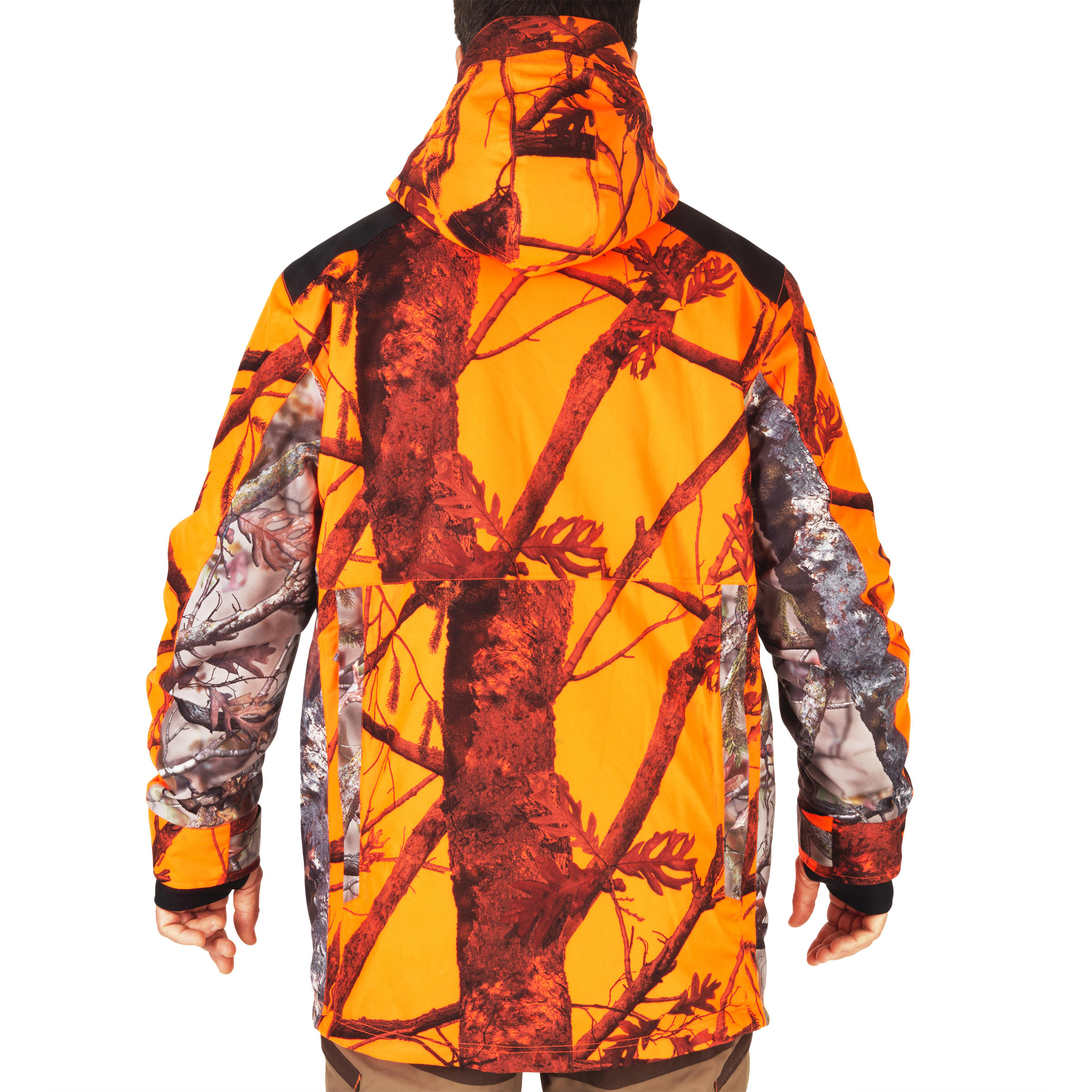Chaqueta Caza Solognac 500 Hombre Impermeable Calida Camuflaje Naranja Fluo 5/5