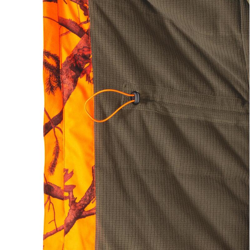 Chaqueta Caza Solognac 500 Hombre Impermeable Calida Camuflaje Naranja Fluo