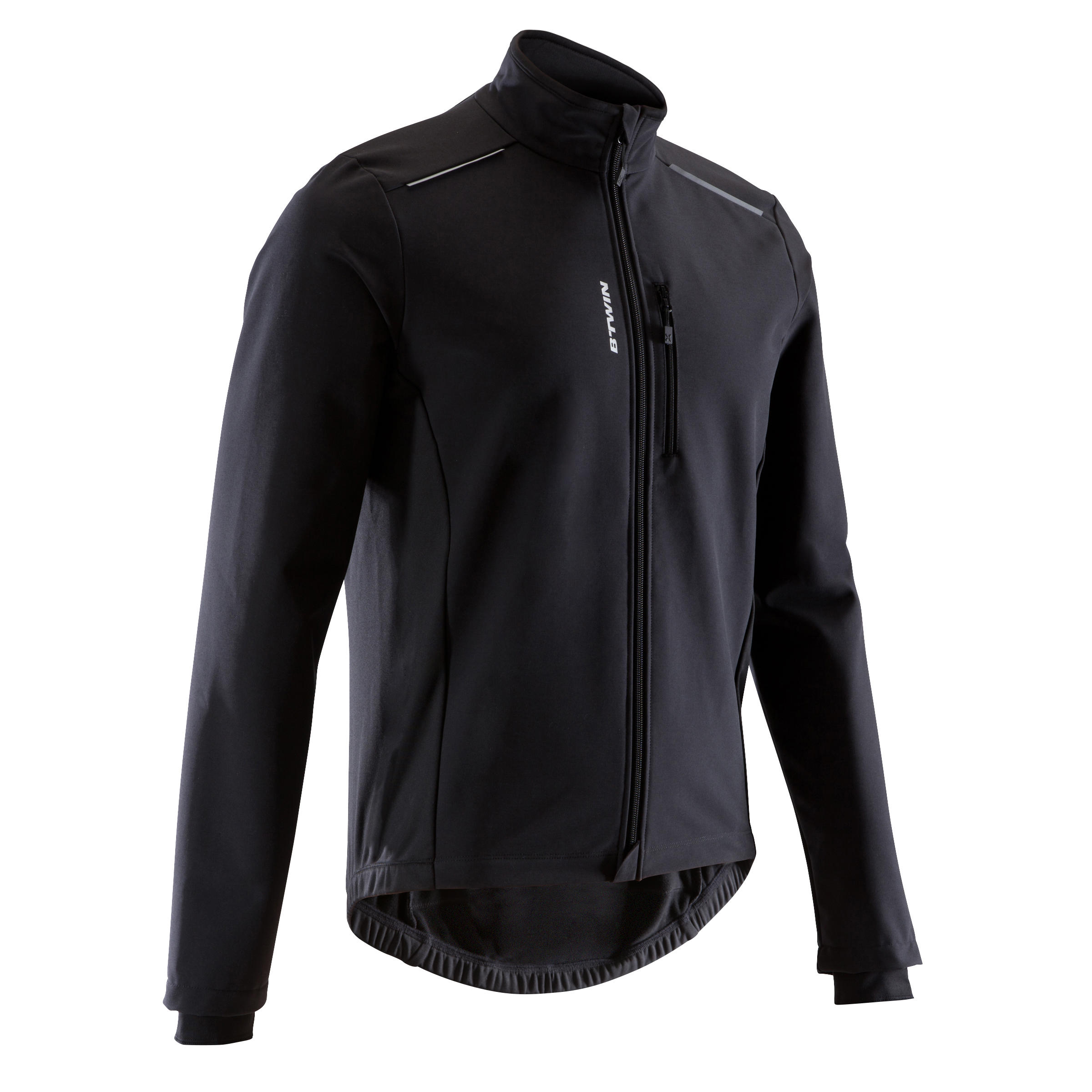 Men s Road Cycling Touring Winter Jacket 100 Black Decathlon