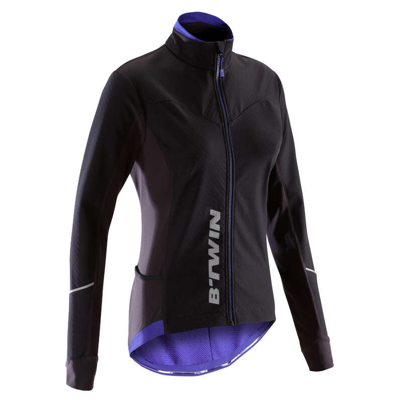 WOMEN COLD WEATHER ROAD APPAREL - 500 Women's Cycling Jacket TRIBAN
