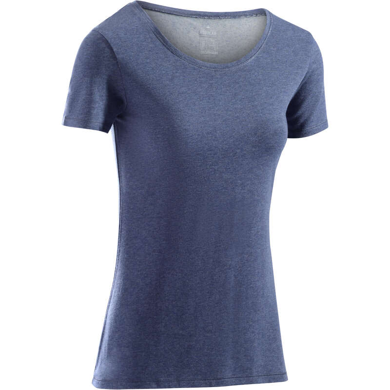WOMAN T SHIRT LEGGING SHORT Clothing - 500 Regular Gym T-Shirt - Blue NYAMBA - Tops