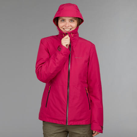 Жіноча куртка Travel 500 для трекінгу, 3-в-1 – рожева